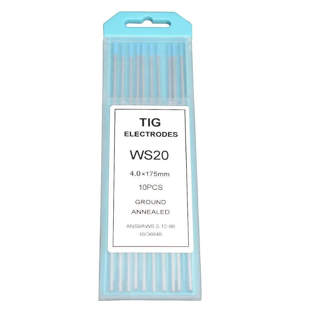 Rstar TIG Welding Tungsten Electrodes Composite WS20 Turquoise Tungsten 5/32  x 7 or 4.0MM*175MM (Sky Blue, WS) 10-Pack