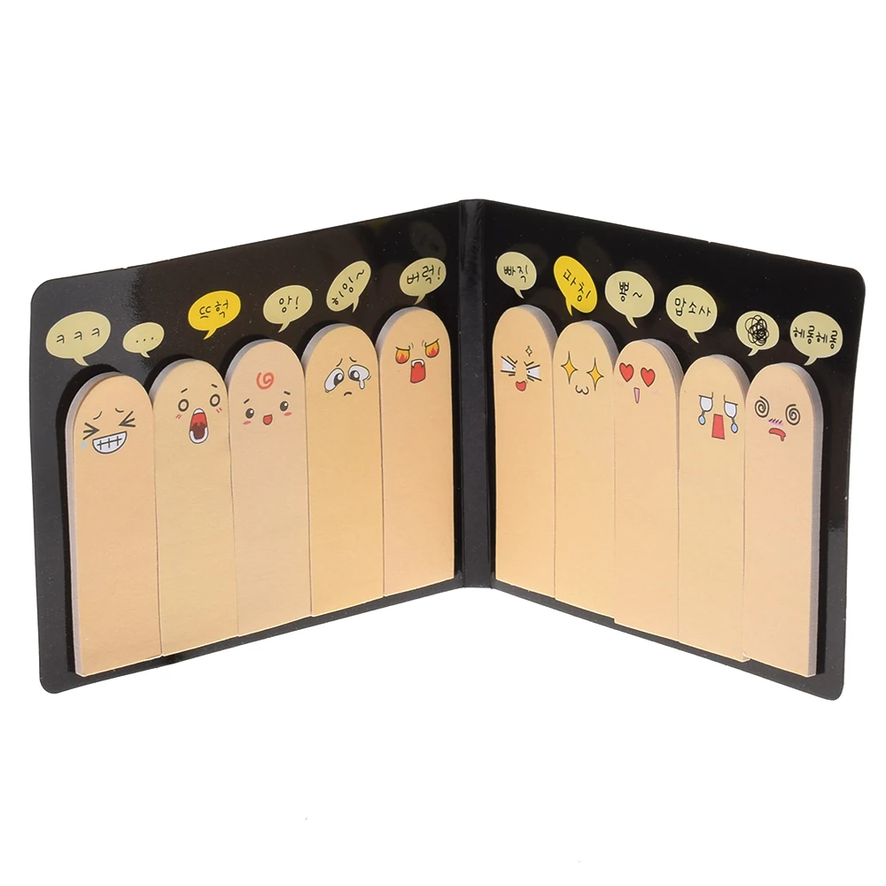 

1pc Cute Sticky Note Finger Self-adhesive Memo Pads Funny Expression Stickers Bookmark School Stationery Supplies 200 Pages