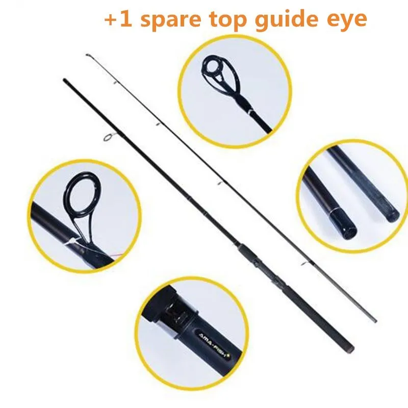2.1m 2.4m 2.7m spinning lure fishing rod 2 sections carbon fiber lure