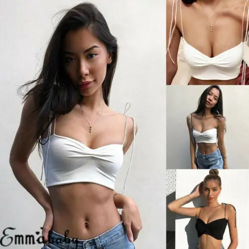 

2019 Women Sexy Casual Tank Crop Tops Vest Sleeveless Strap Summer Hot Camisoles Lace-up Bodycon Clubwear Outwear Hot Wholesales