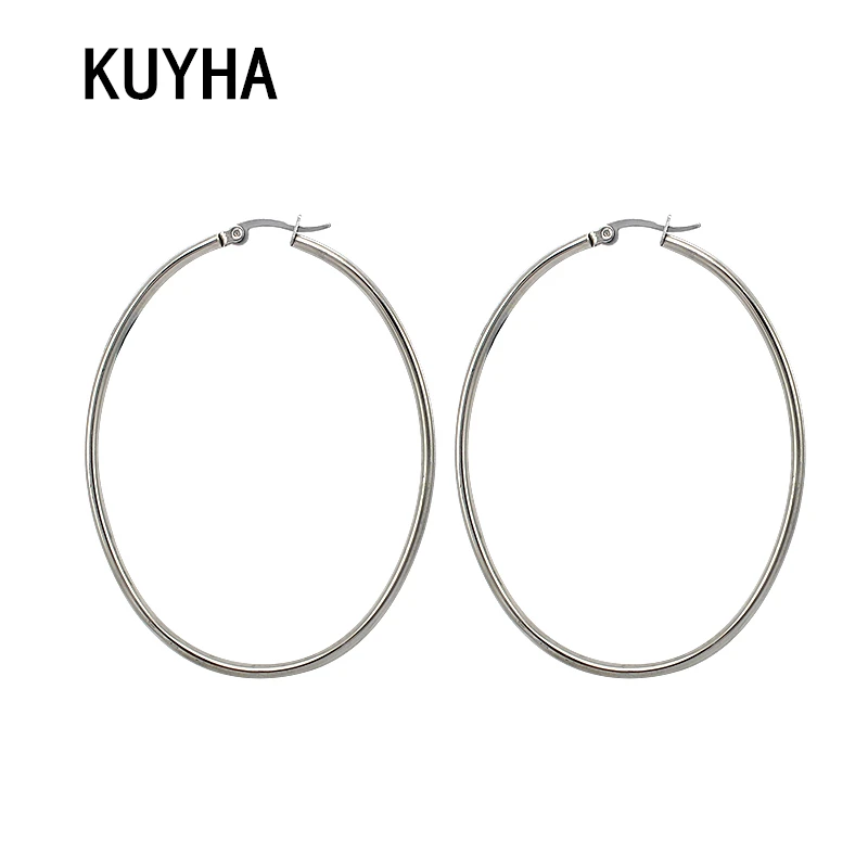 

Silver Color Metal Earrings Statement Oral Brincos Simple Style Female Party Simplicity Geometric Jewelry New
