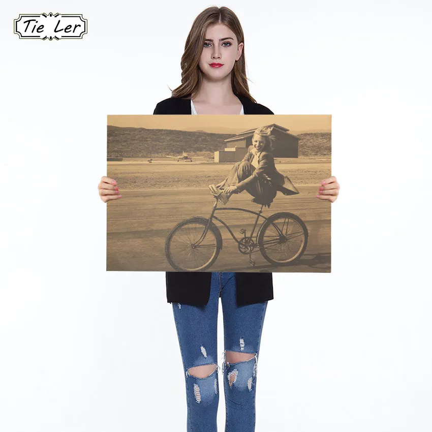 

Vintage Style Bicycle Kraft Paper Poster Room Home Decoration Wall Sticker Old Painting 36 X 51.5cm