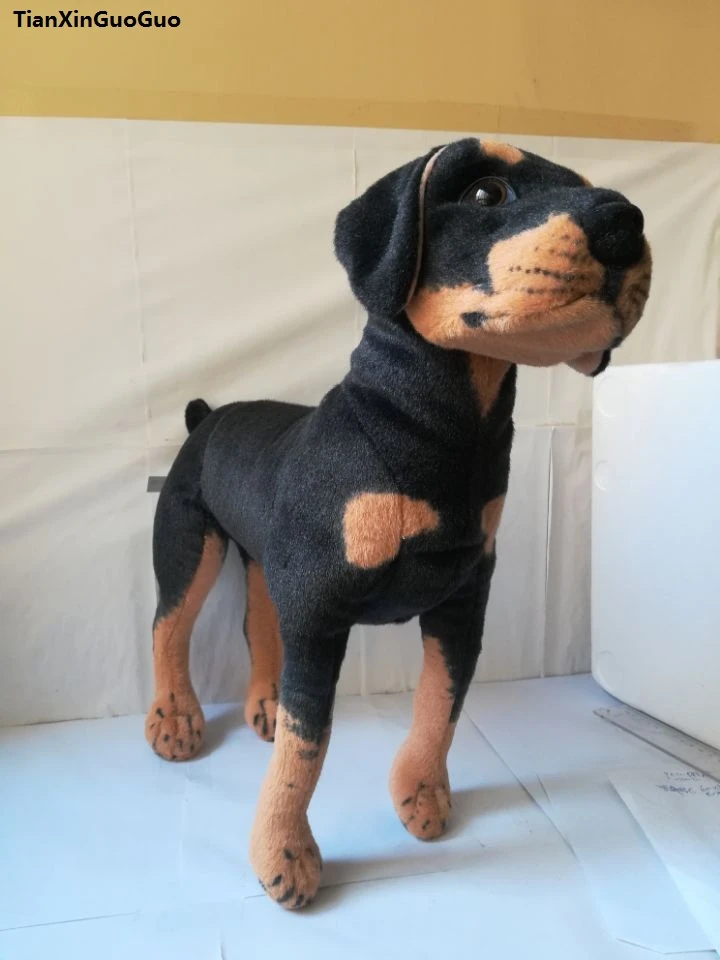 large 50x45cm standing Rottweiler dog plush toy simulation Rottweiler