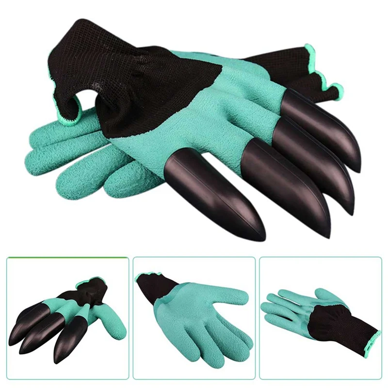 2PC Hot Rubber Garden Gloves Safety Gardening Gloves For Soil Flip Man