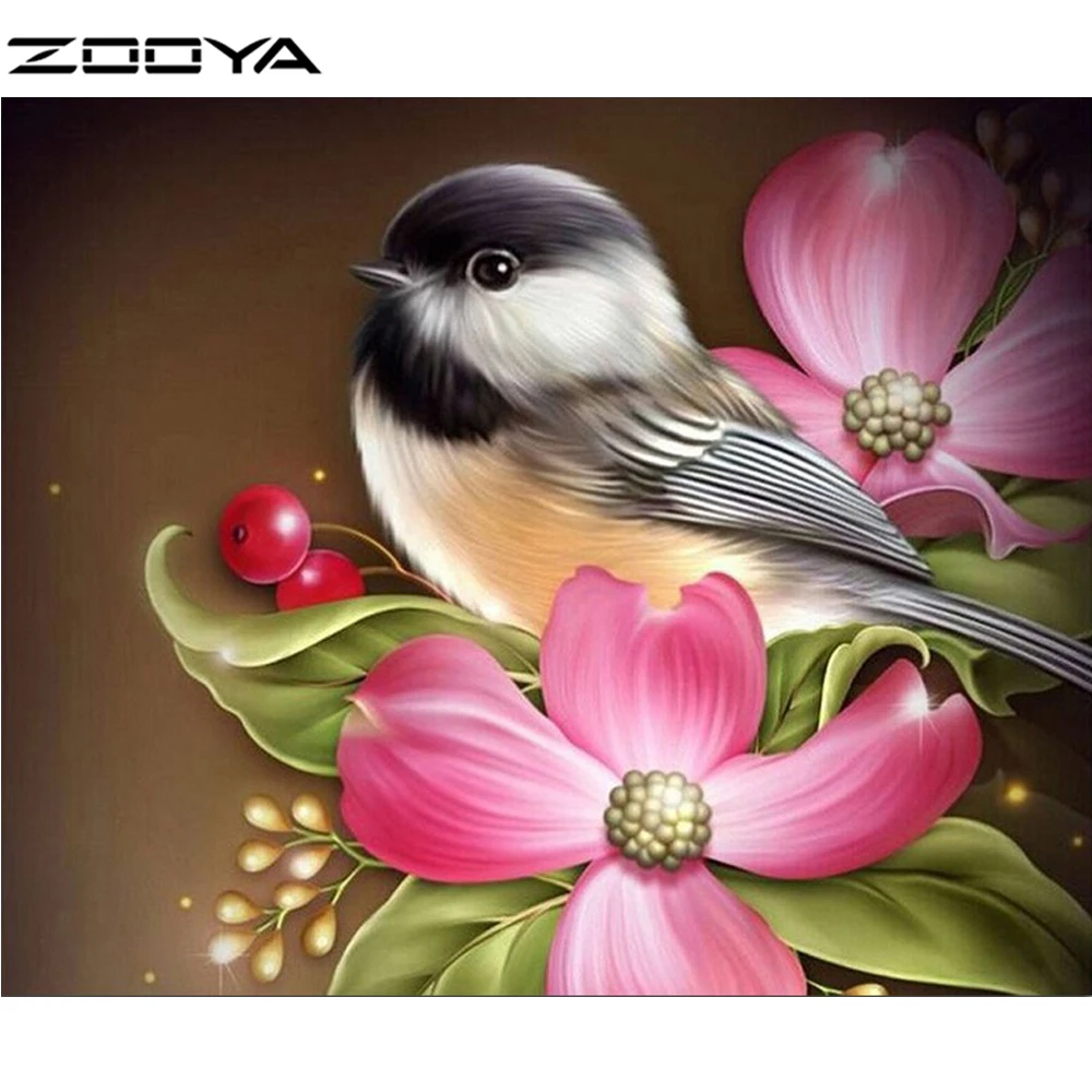 Алмазная мозаика для детской вышивки ZOOYA набор алмазной живописи 5D с птицами AT1600 |