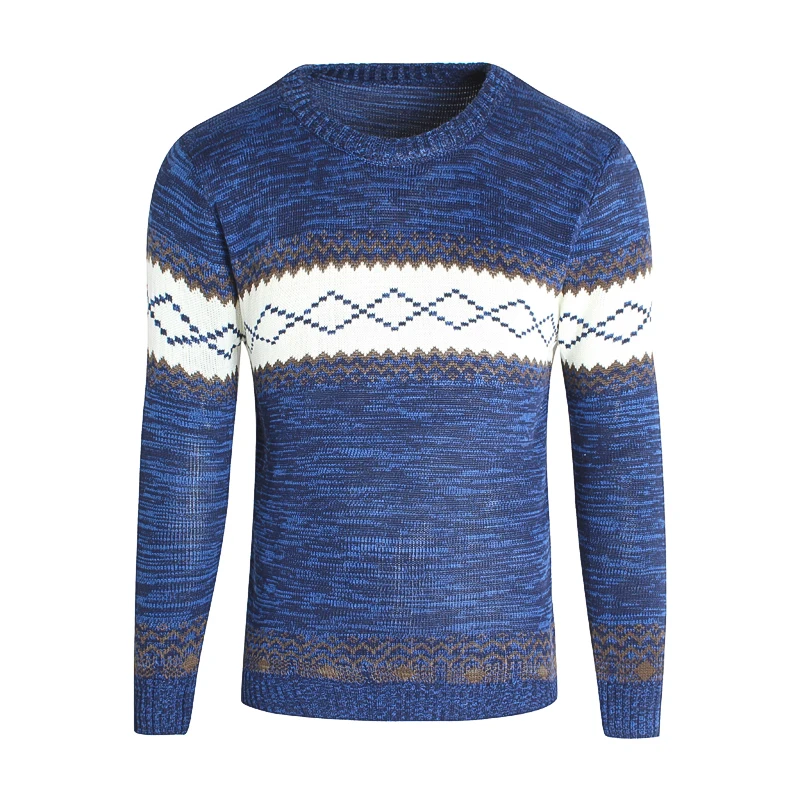 

2019 New Spring and Autumn Winter Cashmere Warm Round Neck Pullover Woolen Sweater Men's Slim Type Wild Bottom Men's Sweater