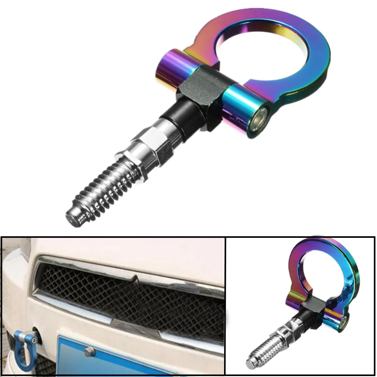 

Front Rear Bumper Screw-on Tow Hook For BMW Mitsubish Aluminum