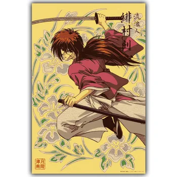 

RUROUNI KENSHIN Poster Popular Classic Japanese Anime Home Decor Silk Poster Picture Print Wall Decor 30x45cm 60x90cm