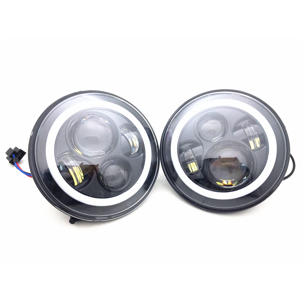 Цветная (RGB) 7 дюймов Halo Фары + 4 &quotСветодиодный Противотуманные фары для Jeep Wrangler JK