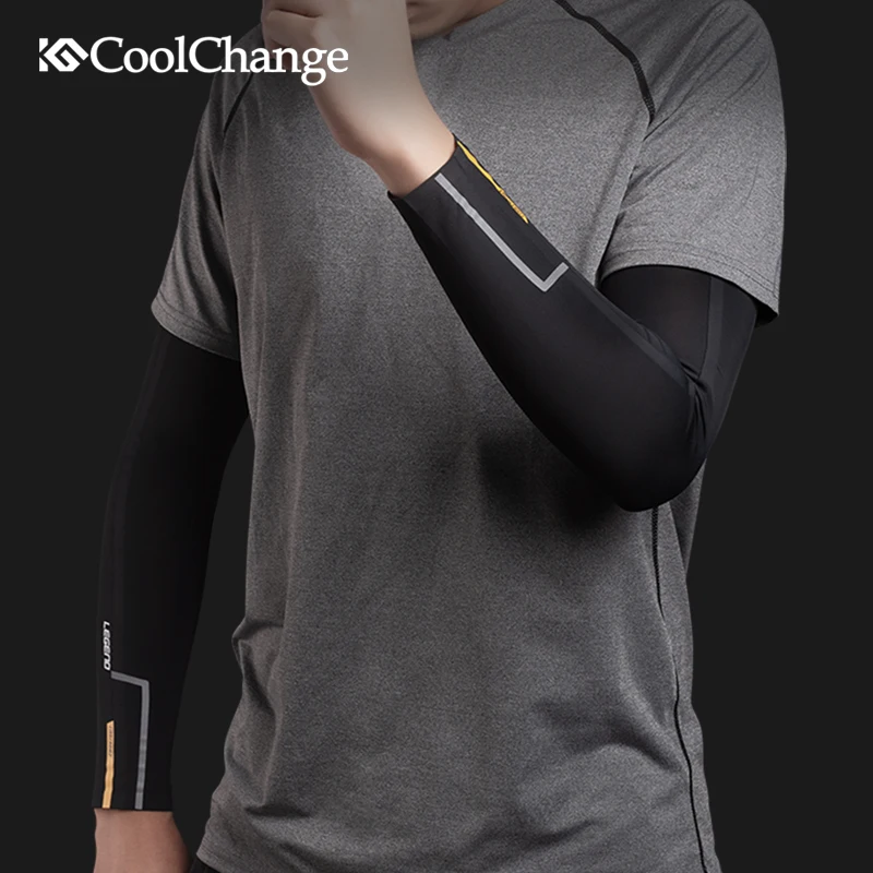 Велосипедные наружные нарукавники CoolChange из ледяной ткани дышащие с УФ защитой