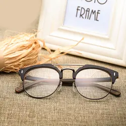 Мужские и женские деревянные простые очки для близорукости с прозрачными линзами