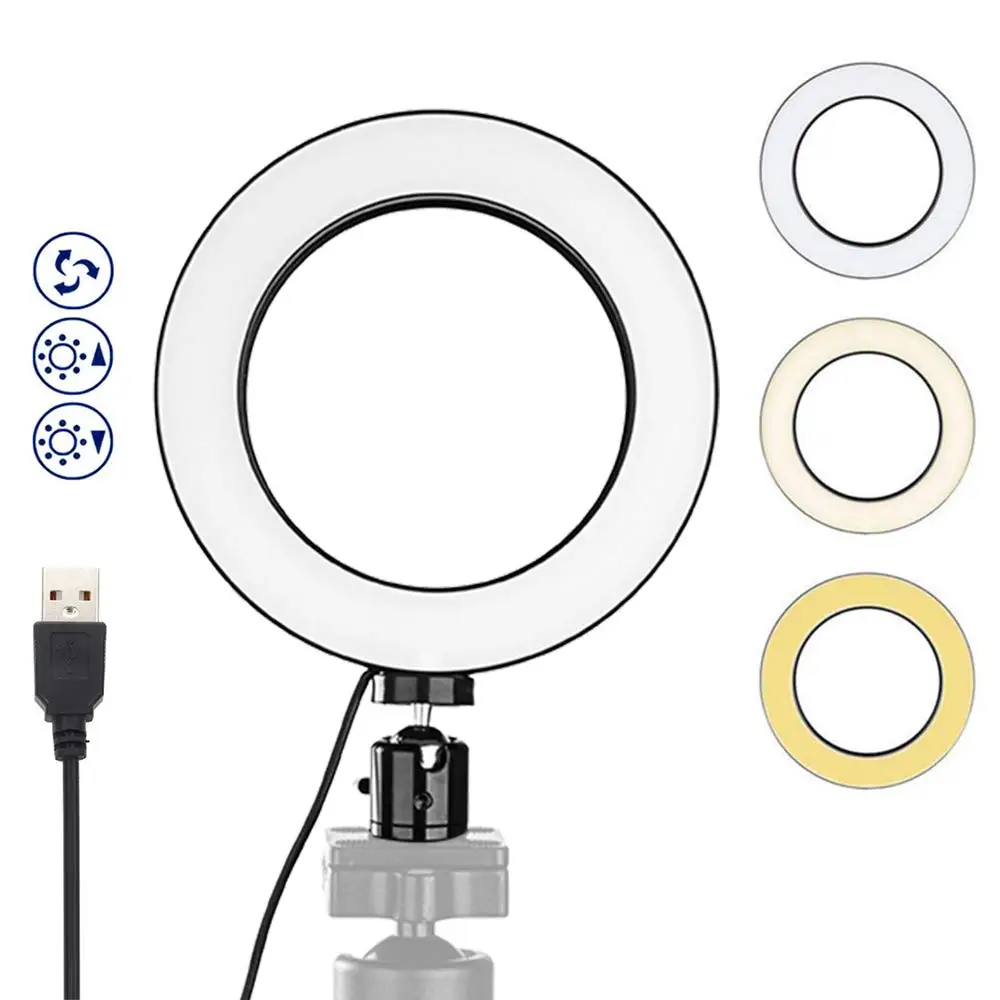 1" /26 см светодиодный кольцевой светильник ing фотосъемка комплект USB интерфейс с регулируемой яркостью камера телефон видео Лампа для YouTube видеосъемка