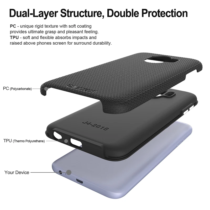 TOIKO X Guard двухслойные противоударные Чехлы для Samsung Galaxy J4 J400 J400F 2018 Гибридный ПК ТПУ