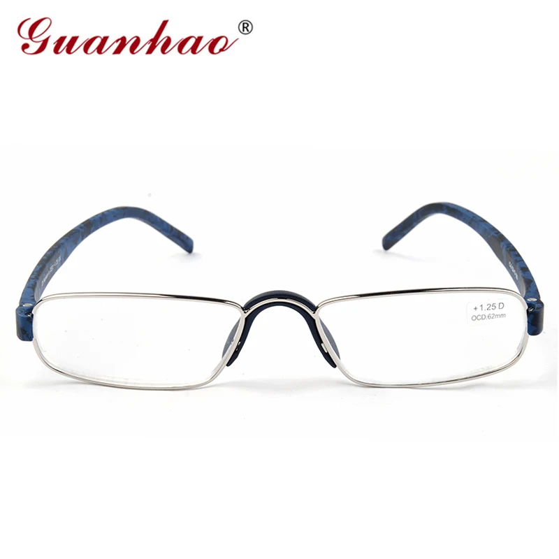 Guanhao Transparent Optical Reading Glasses Clear Man Women Presbyopia Hyperopia Reading Glasses Frame Alloy Ultralight HD View