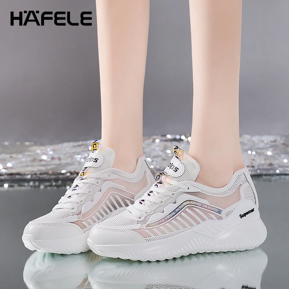 

HAFELE Women's Fashion Alph Style Show Tennis Shoes Transparent Mesh Super Light Breathable Low Top Sneakers