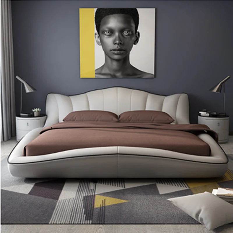 

Modern Luxury Italian Genuine Leather Bed