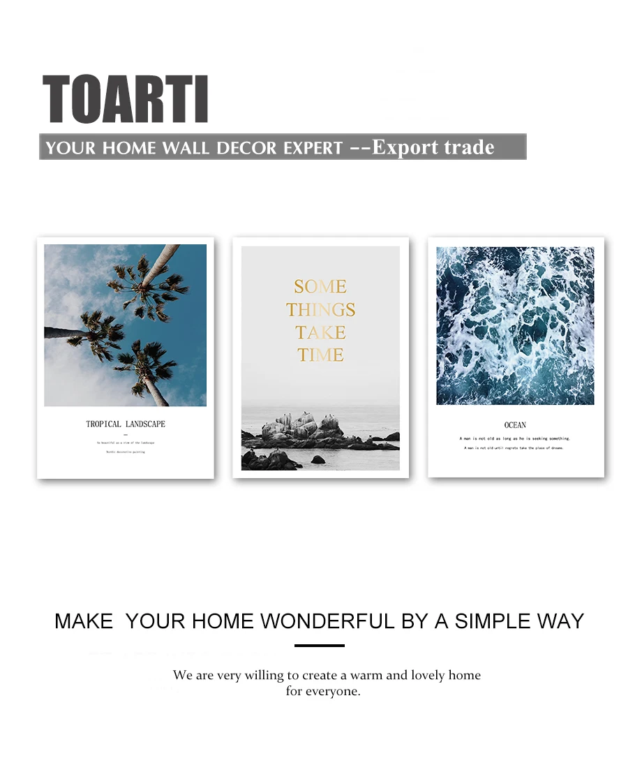 Tropical Ocean Landscape Posters prints Meaning Travel Quote Canvas Painting Beautiful Nordic Wall Art For Living Room Home Deco (3)