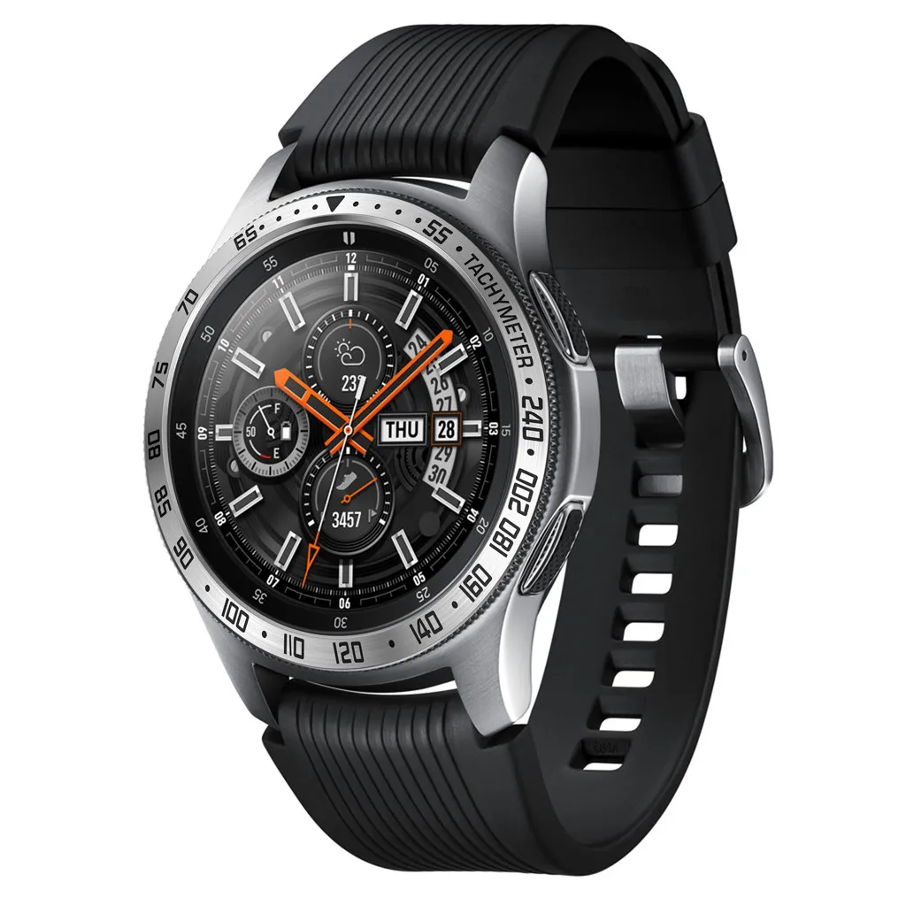 

2X Bezel Ring Adhesive Cover For Samsung Galaxy Watch 46MM Bezel Ring Cover Anti Scratch Stainless Steel For Samsung Watch L0520