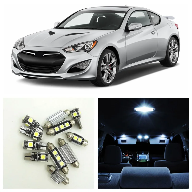 Us 10 87 36 Off 10pcs White Car Led Light Bulbs Interior Package Kit For Hyundai Genesis Coupe 2013 2014 2015 Map Dome Trunk License Plate Lamp In