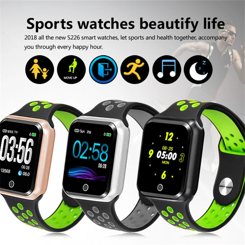 

OGEDA Smart watch IP67 Waterproof heart rate Blood pressure Monitoring Watch fitness tracker smart clock for IOS Android phone