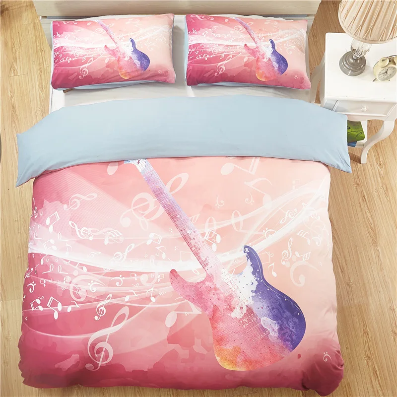 

Art Guitar Mask Pattern Bedding Set Luxury Include Quilt Cover and Pillowcase King Size Queen Size Full Size Comforter Duvet Set