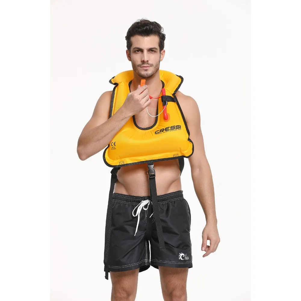 

Cressi Inflatable Life Vest Life Jacket Snorkeling Swiming Fishing Swimwear Water Sports Survival Jacket