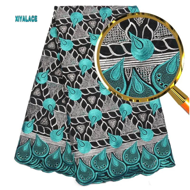 Африканская кружевная ткань высокого качества нигерийские кружевные ткани расшитый французский фатин кружева с камнями ткани женские YA2048B-1