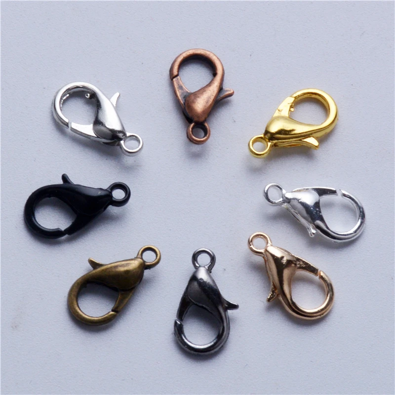 Застежка карабин для ювелирных изделий 8 цветов 50 шт. 12 х6 мм|jewelry findings|gold lobster