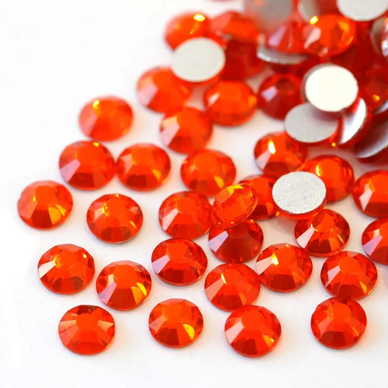 

2028 SS3-SS30 Orange Non Hot Fix Rhinstone Glitters Rhinestones Crystal Hyacinth Nail art Rhinestone for Nail Art DIY Y0936