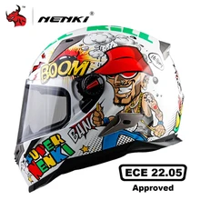 NENKI Motociclo Casco Degli Uomini Completa Viso Casco Da Equitazione Moto Materiale ABS Motocross Casco Moto ECE Certificazione Casco Moto #