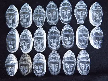 

20 Natural clear Quartz Crystal Maitreya Buddha Statue Carving Pendant #CTC3