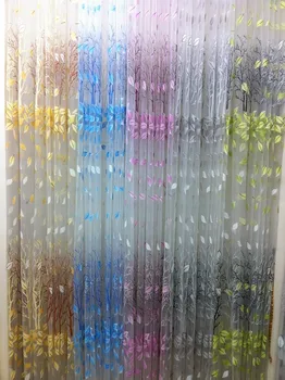 

CS 97 Wholesale New Floral Print Voile Window Curtain fabrics for Living Room Voile Tulle Door Curtain fabrics Drape Panel