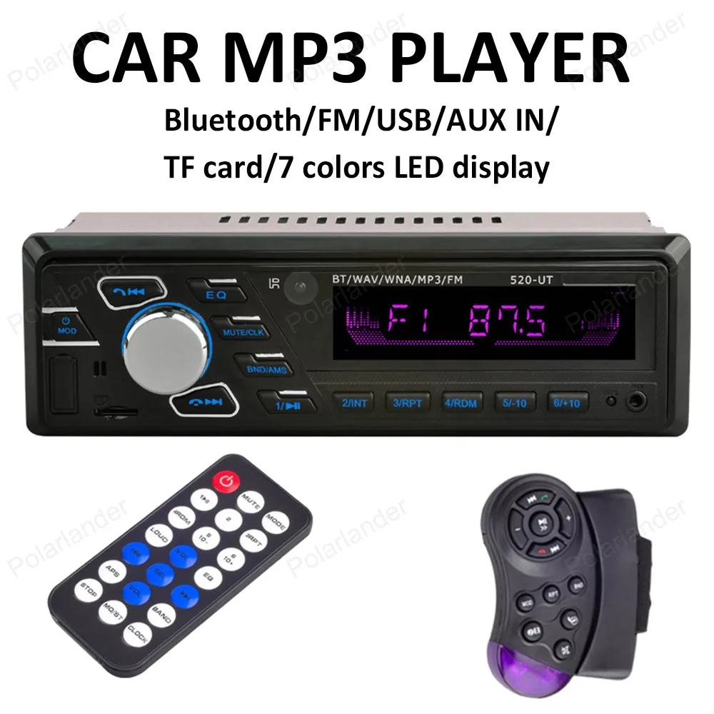 Car Radio MP3 Player Bluetooth Hands free 12V FM SD AUX IN USB steeing