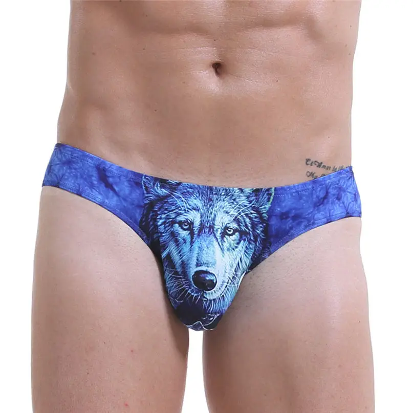 Swim Briefs Man Sexy 3D Print Underwear Cotton Soft Breathable Pouch Boxer Underpants Underwear All Seasons Panties #2d27 (27)