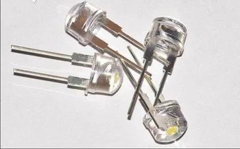 

50PCS/LOT 8mm straw hat LED lamp bead are white light 0.5W F8MM power 0.5W hat light-emitting diode 3.0-3.2 6000-8000K