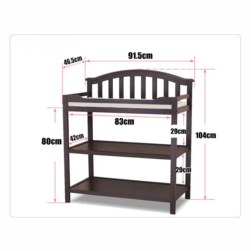 wood diaper changing table