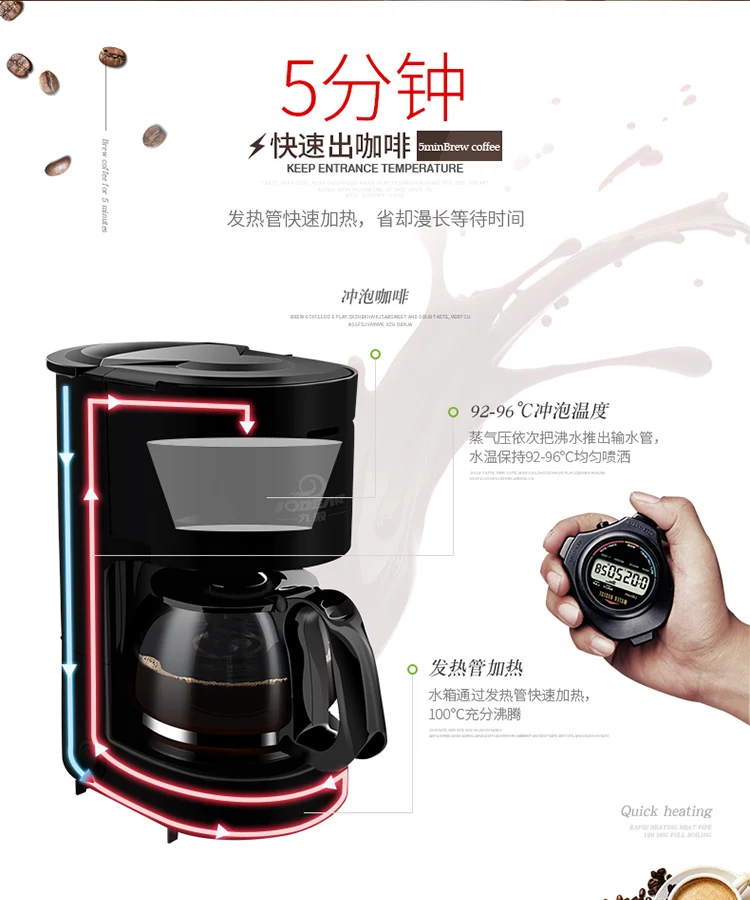 Кофемашина полностью автоматическая маленькая мини-кофейник с изоляцией в один клик