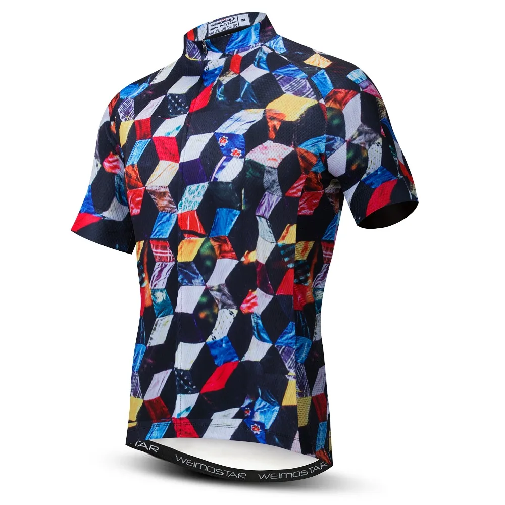 Pro Team Reflective Cycling Jersey Shirt Short Sleeve Men MTB Bicycle