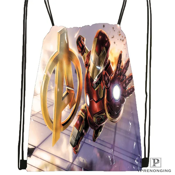 На заказ Мстители из комиксов Marvel Drawstring рюкзак сумка для мужчин и женщин милый рюкзак дети ранец(черная спинка) 31x40 см#180531-01-42 - Цвет: Drawstring Backpack