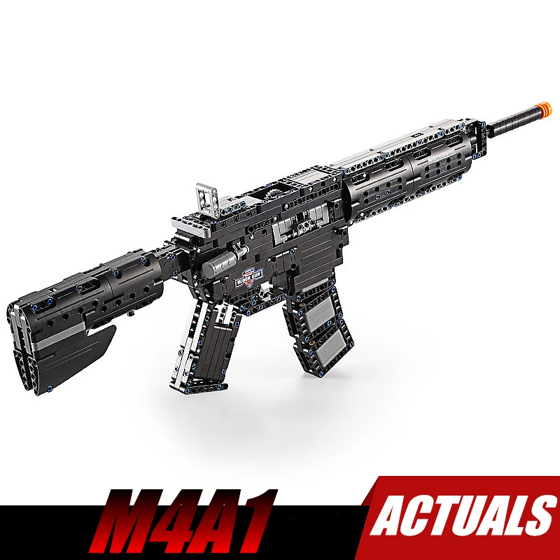 

621pcs Diy Building Blocks Military Series Technic M4A1 Gun Model Bricks Compatible with L Brand Toys for Children Kids Gift