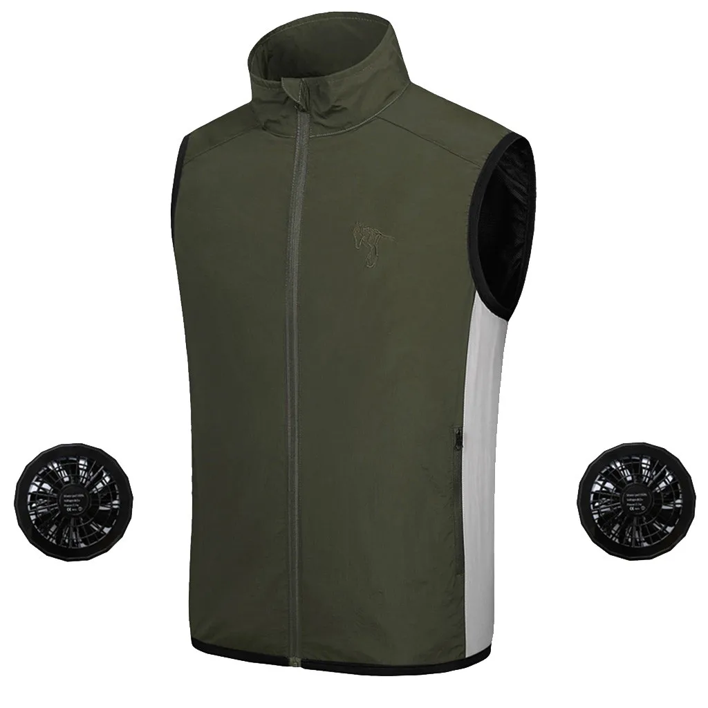 Летняя воздушная кондиционер Heatstroke/верхняя рабочая одежда, Летний стиль, умная повседневная куртка, рубашка - Цвет: Армейский зеленый