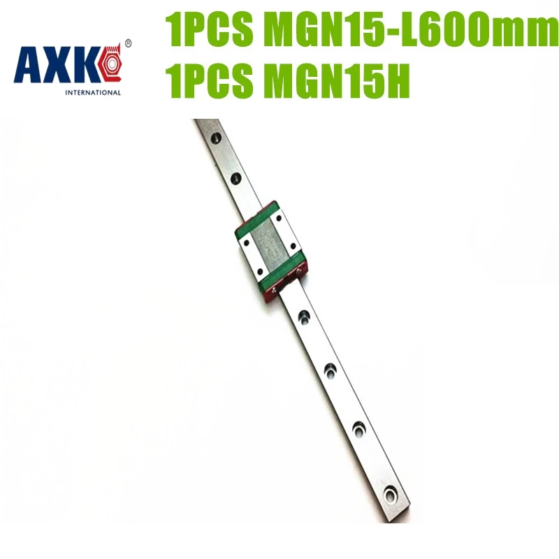 

AXK Free shipping 15mm Linear Guide MGN15 L= 600mm linear rail way + MGN15H Long linear carriage for CNC X Y Z Axis