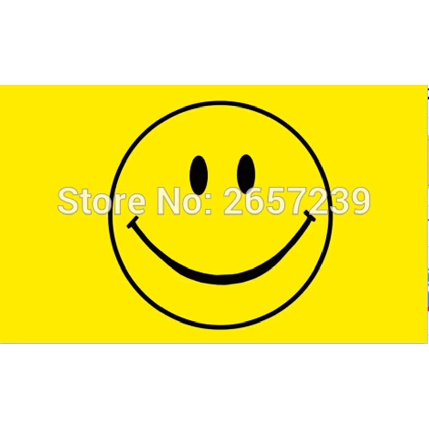 yellow SMILEY FACE Flag 3x5FT banner 100D 150X90CM Polyester brass grommets custom66,free