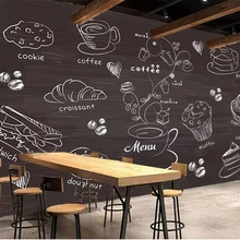 Пользовательские Индивидуальные 3d обои доска ручная роспись тема кафе картины маслом на холсте украшения 3d обои
