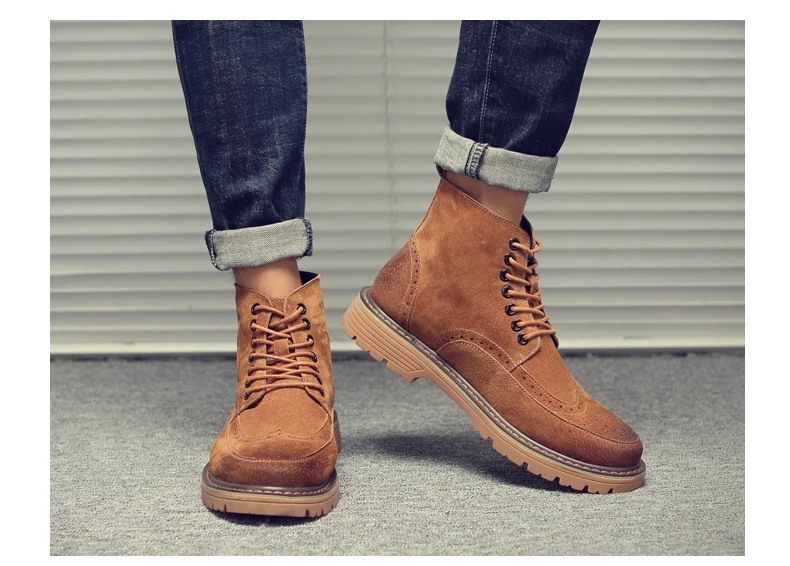 Winter Shoes Mens Desert Boots' Work&Safety Winter Casual Snow Boots Men Round Toe Ankle Winter Boots Men Black Military Boot Tactical (3)