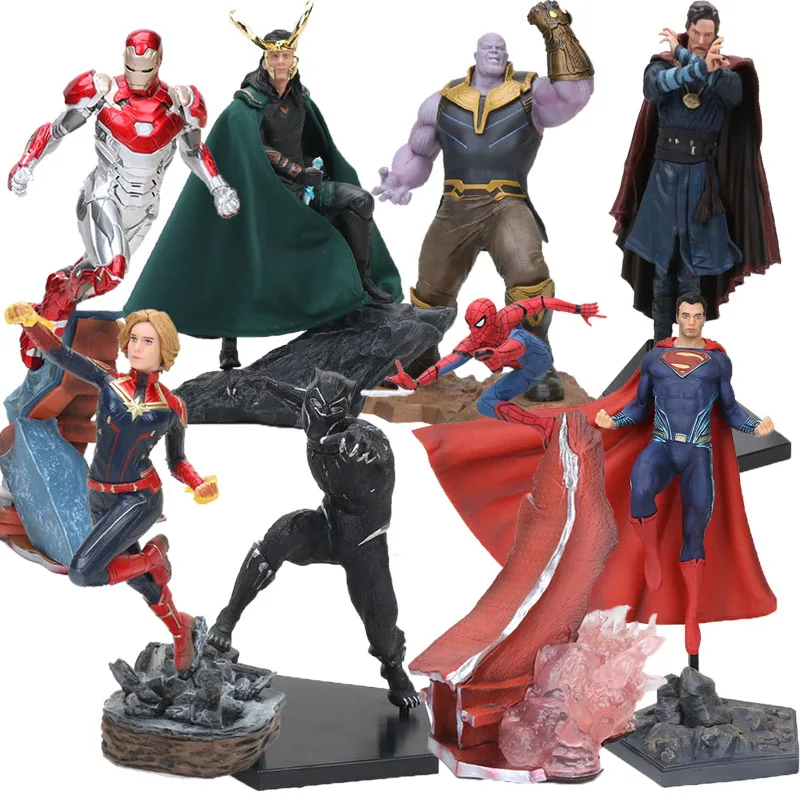 Offerte Avengers Endgame figura Thanos ironman spiderman Corallo Danvers Loki Pantera Nera Dottor Strange Statua di Ferro delle KO Studi di giocattoli
