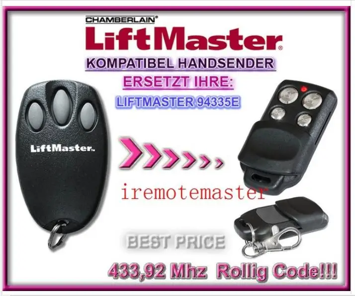 1 шт. Liftmaster Чемберлен 94335E двери гаража дистанционный пульт замена очень