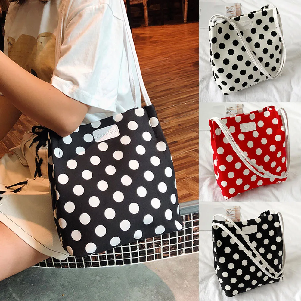 

Fashion Women Messenger Bag Casual Dot Concise Wave Point Shoulder Bag Handbag Simple Shoulder Bag bolsos mujer #