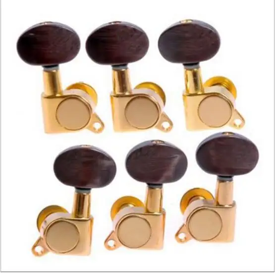1set 3L3R Gold Tuning Pegs Machine Head Tuners brown Plastic for
