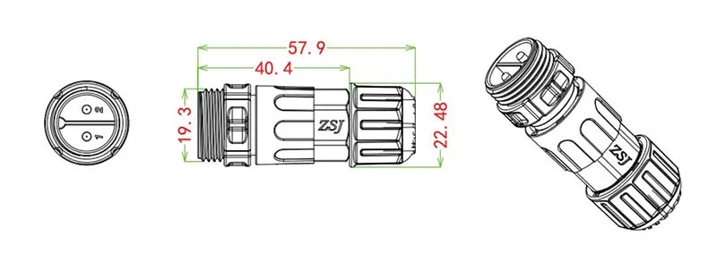 M19 Waterproof Electrical Cable Connector IP68 Screw Locking Plug Socket Connectors 2 3 4 5 6 7 8 9 10 Pins 7-10.5mm Cable